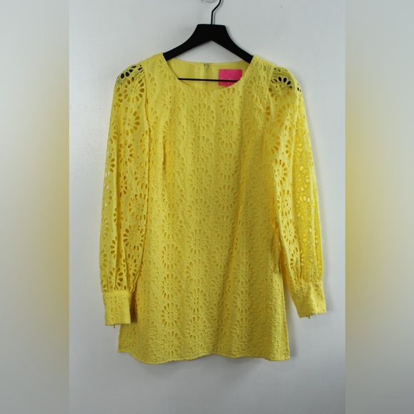 Lilly Pulitzer Aisha Calla Yellow Eyelet Romper - Picture 2 of 8